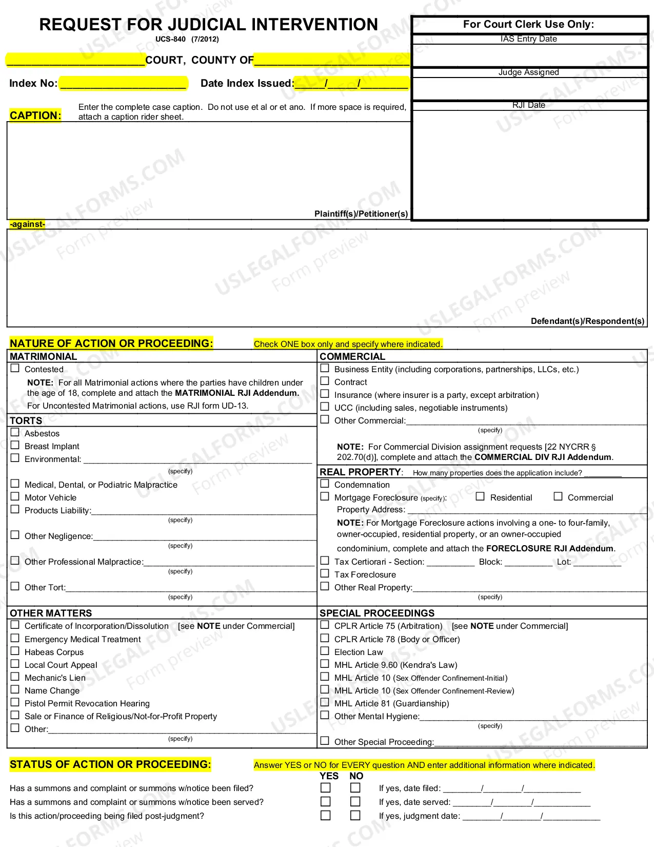 Preview How to File a Request for Judicial Intervention