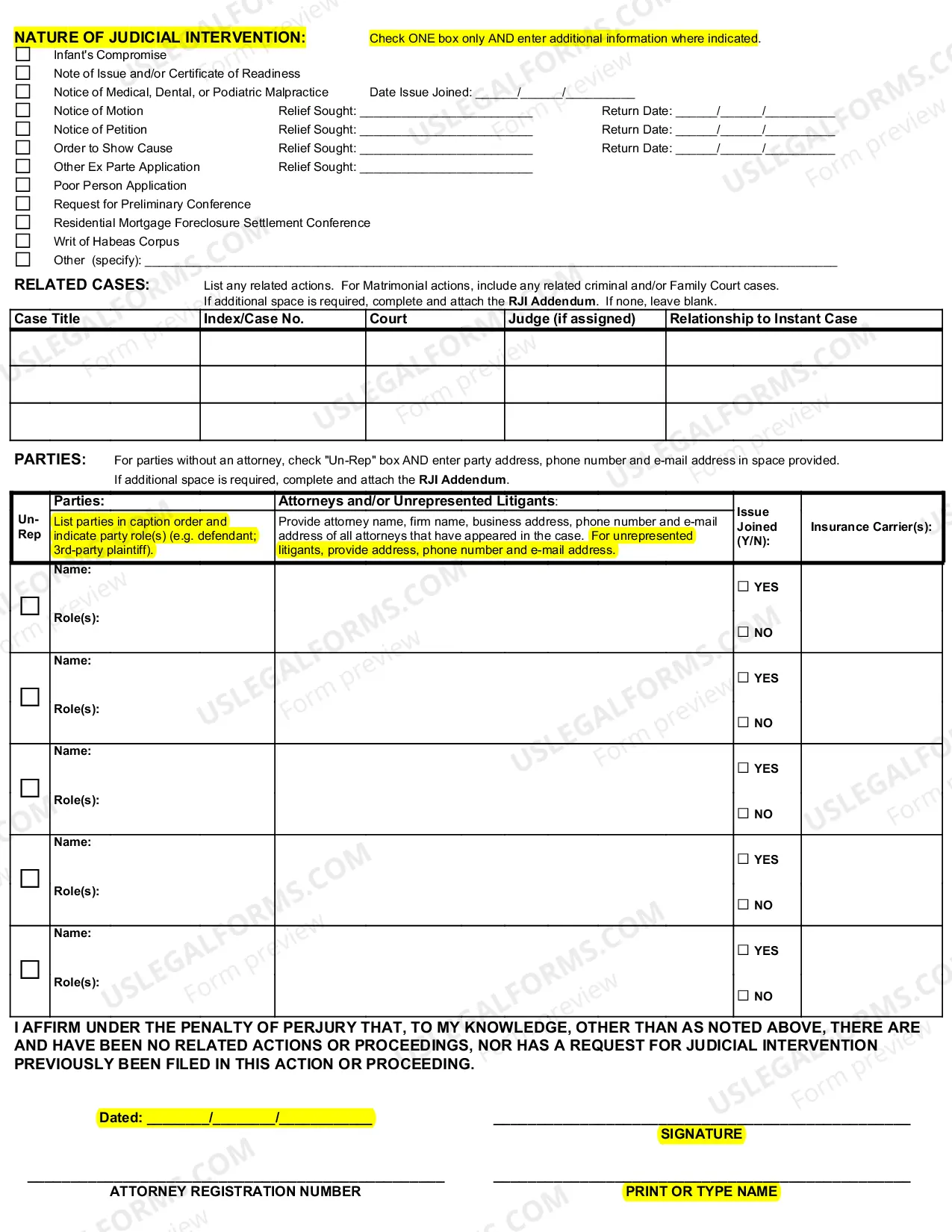 Preview How to File a Request for Judicial Intervention