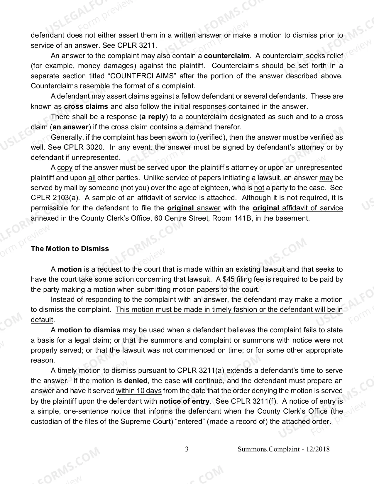 Preview How to Respond to a Summons and Complaint