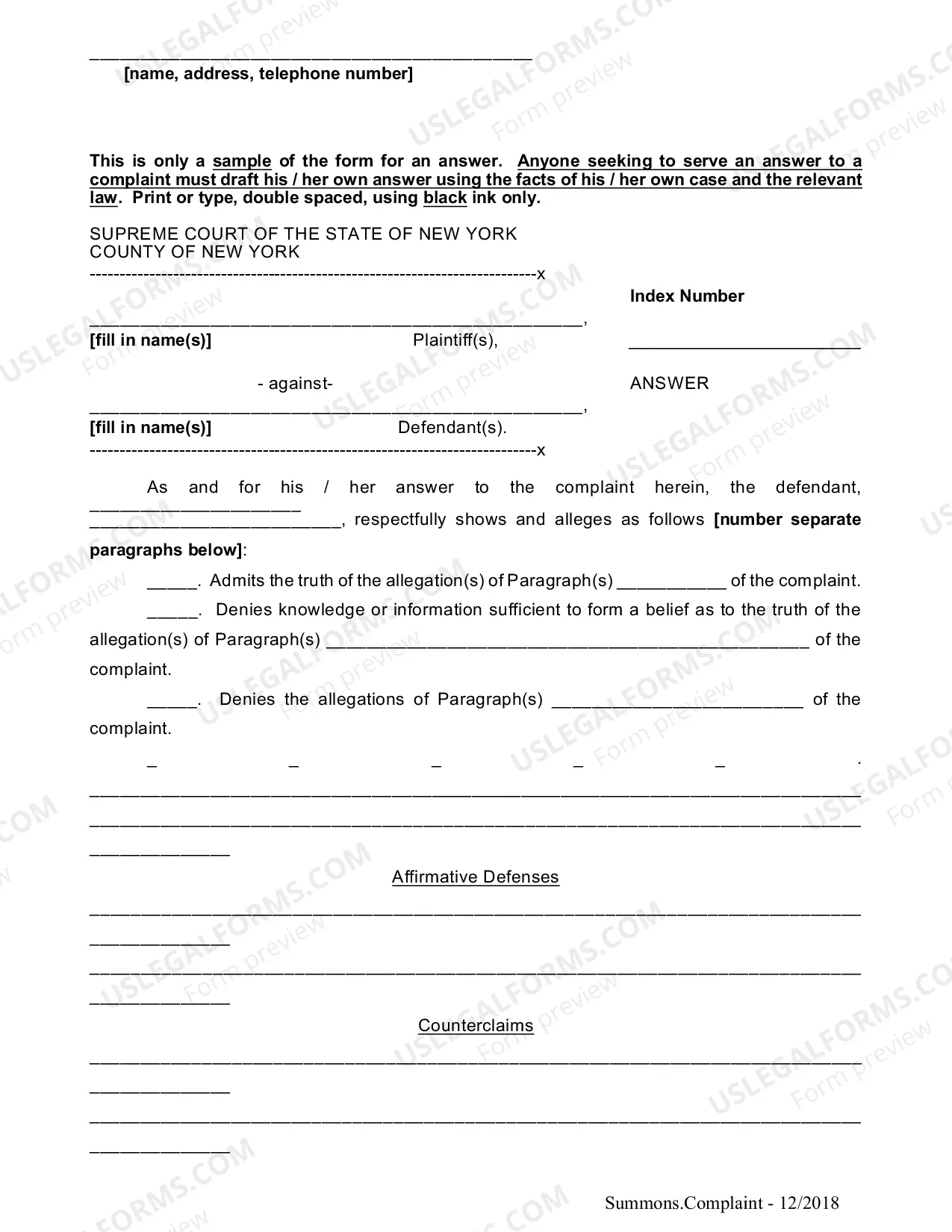 Preview How to Respond to a Summons and Complaint