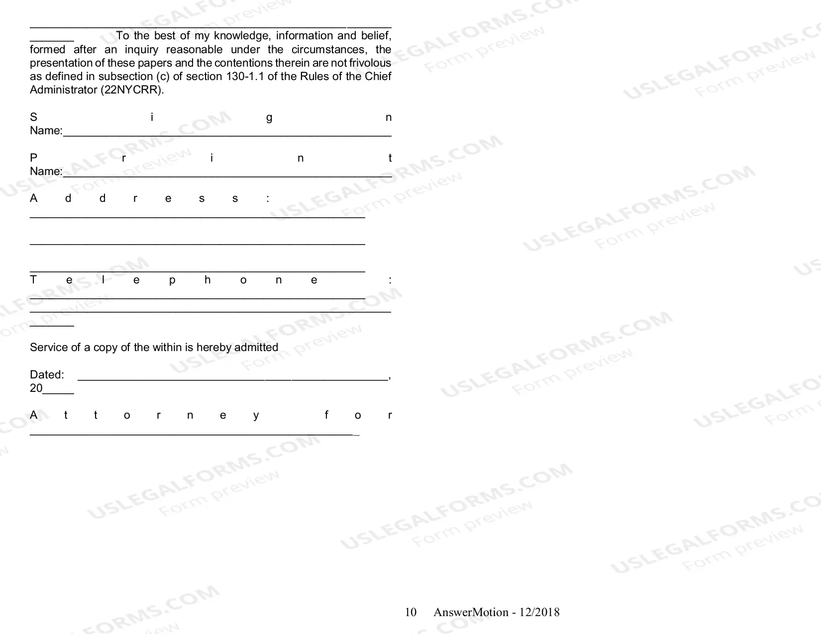 Preview How to Answer a Motion
