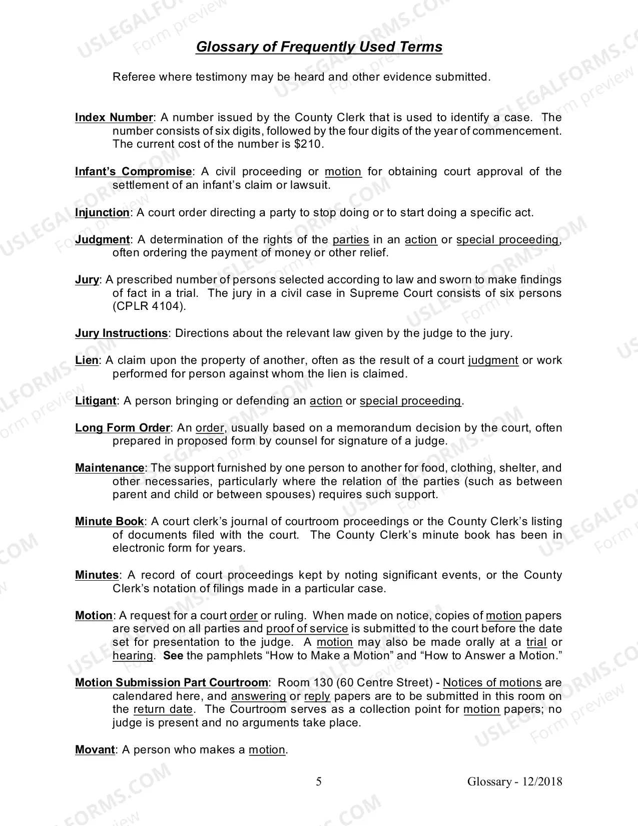 Preview Glossary