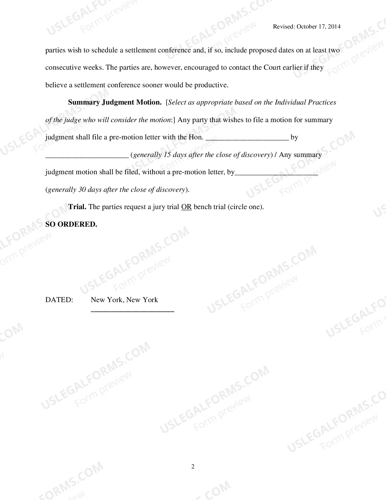 Preview [Proposed] Civil Case Management Plan And Scheduling Order (Judge Netburn)