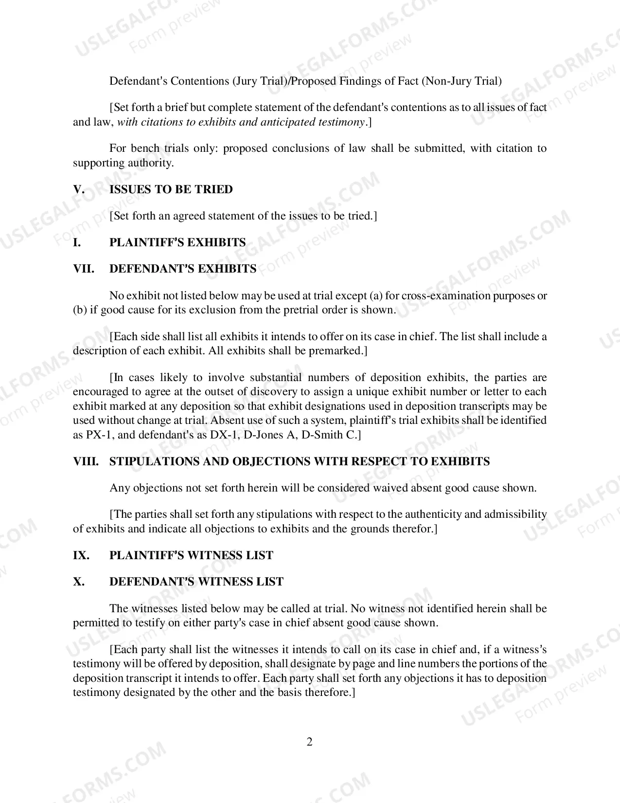 Preview [Proposed] Joint Pretrial Order (Sample And Form) (Judge McMahon)