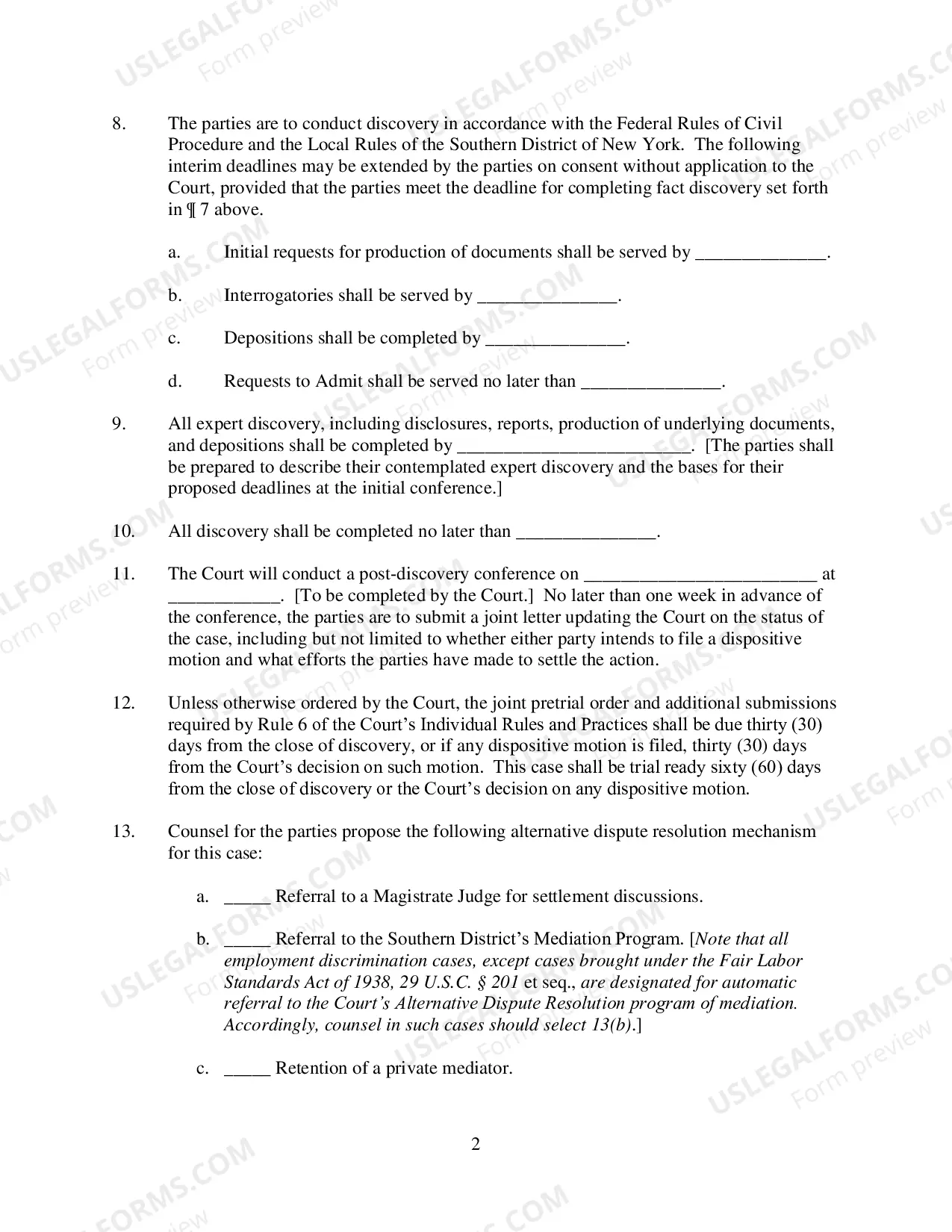Preview Case Management Plan And Scheduling Order (Judge Abrams)