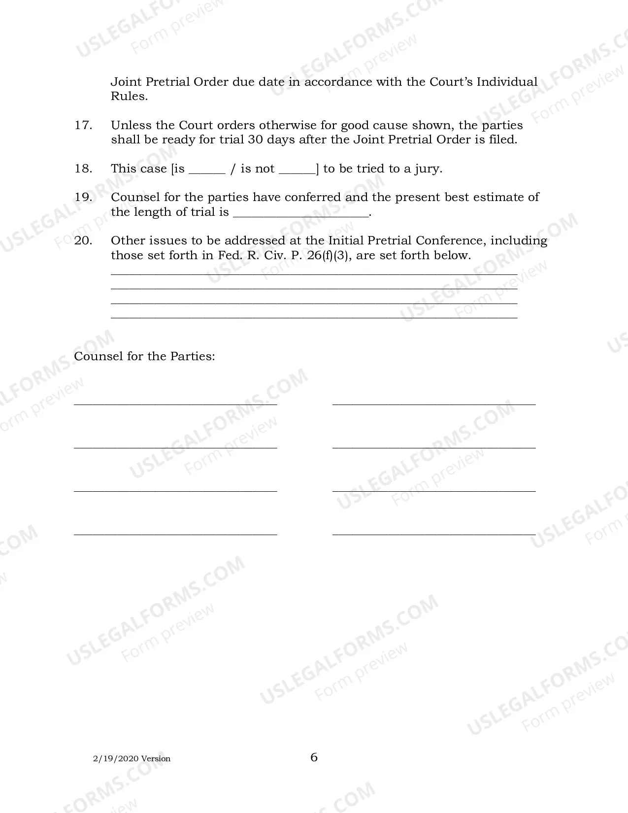 Preview Case Management Plan And Scheduling Order (Judge Failla)