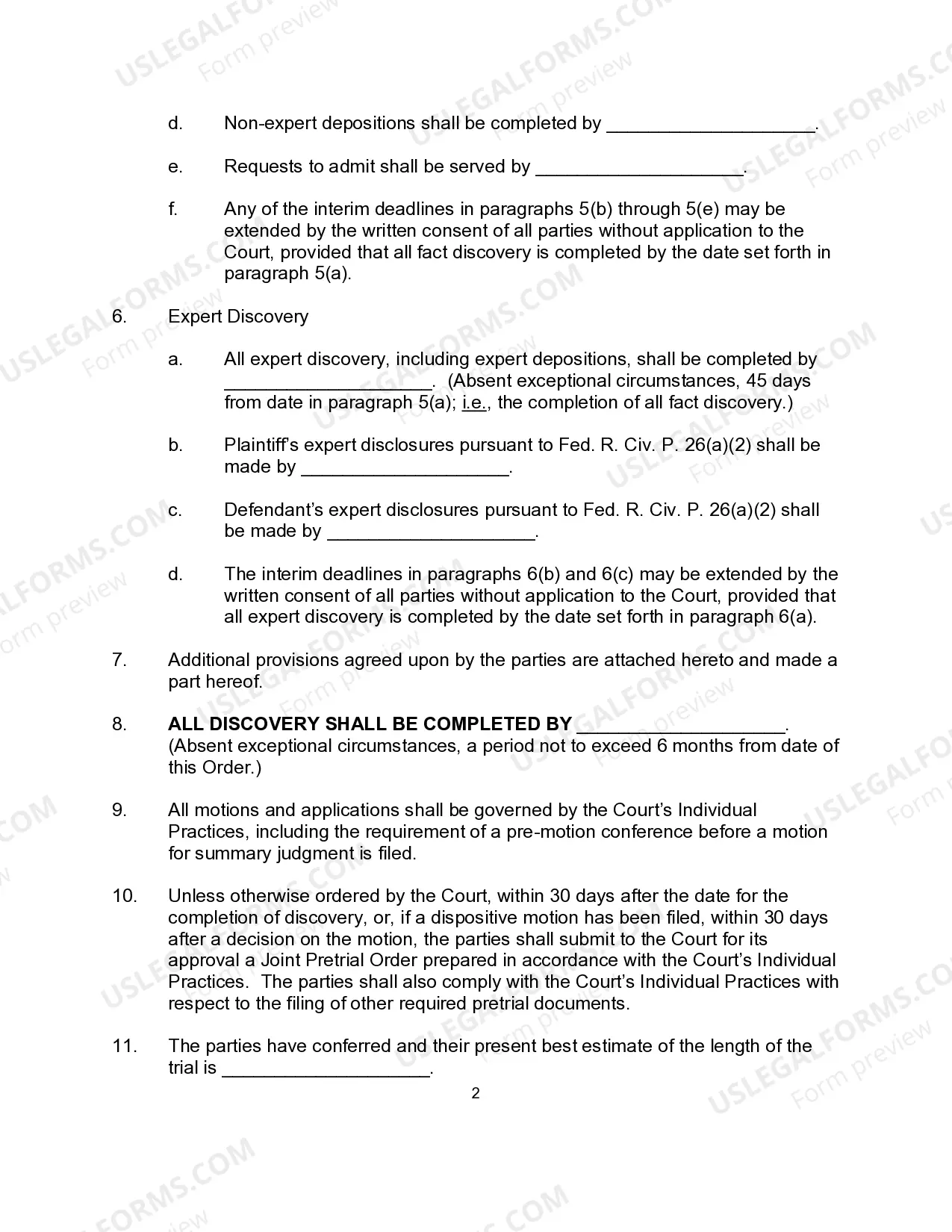 Preview Civil Case Discovery Plan And Scheduling Order (Judge Briccetti)