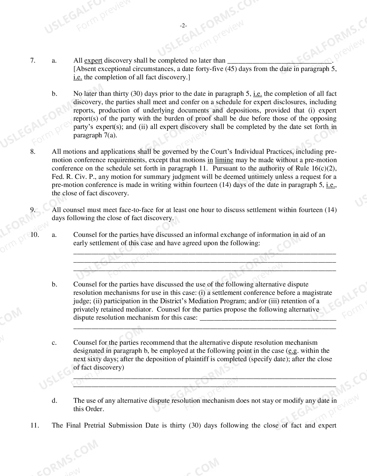 Preview Civil Case Management And Scheduling Order (Judge Torres)