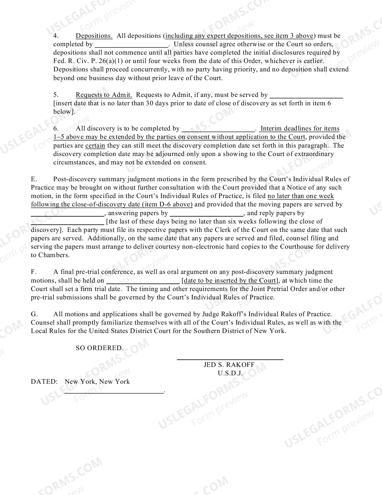 Preview Civil Case Management Plan (Judge Rakoff)