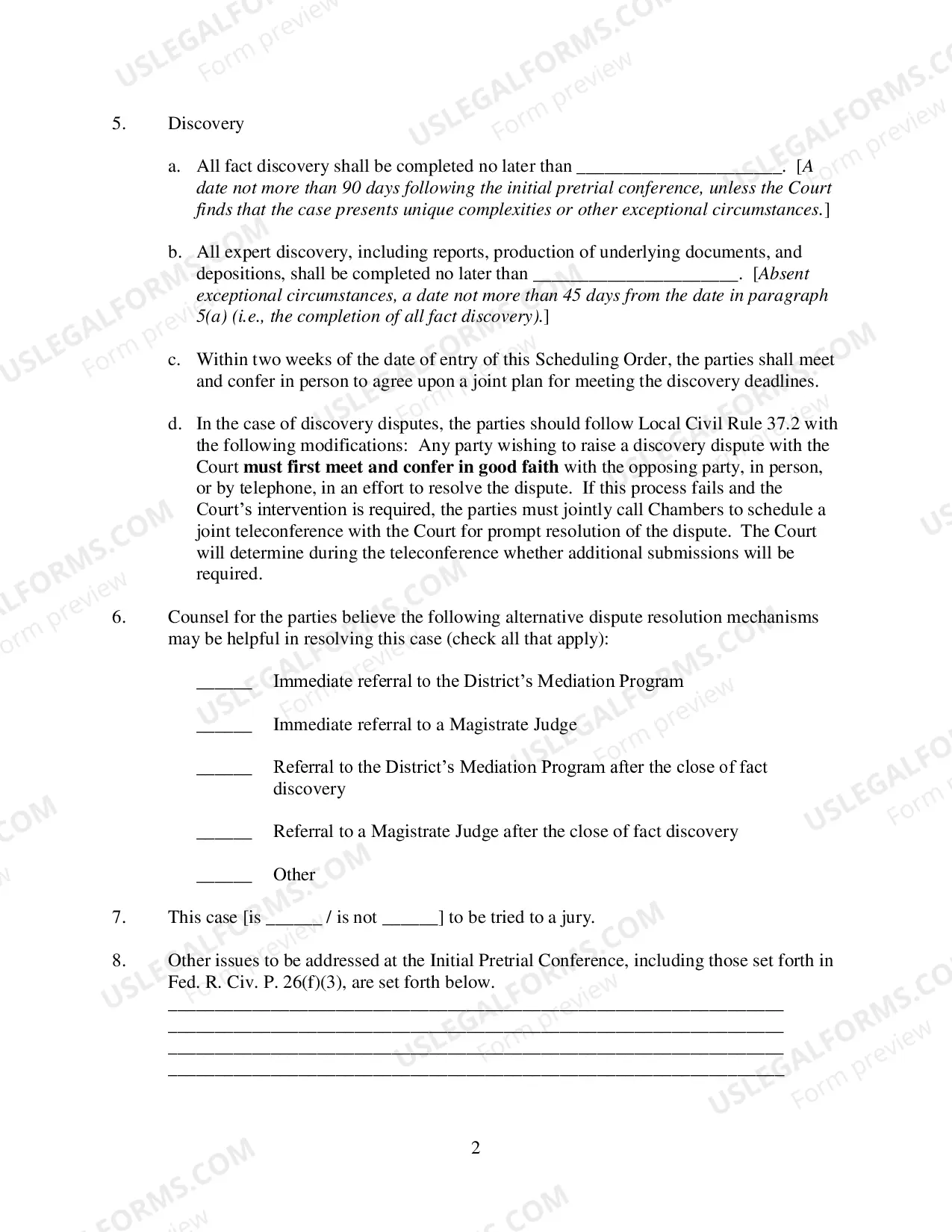 Preview Civil Case Management Plan And Scheduling Order (Judge Caproni)