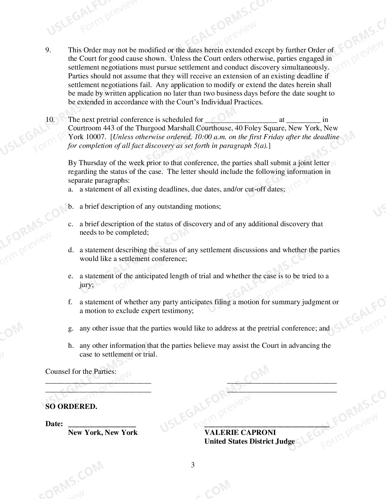 Preview Civil Case Management Plan And Scheduling Order (Judge Caproni)