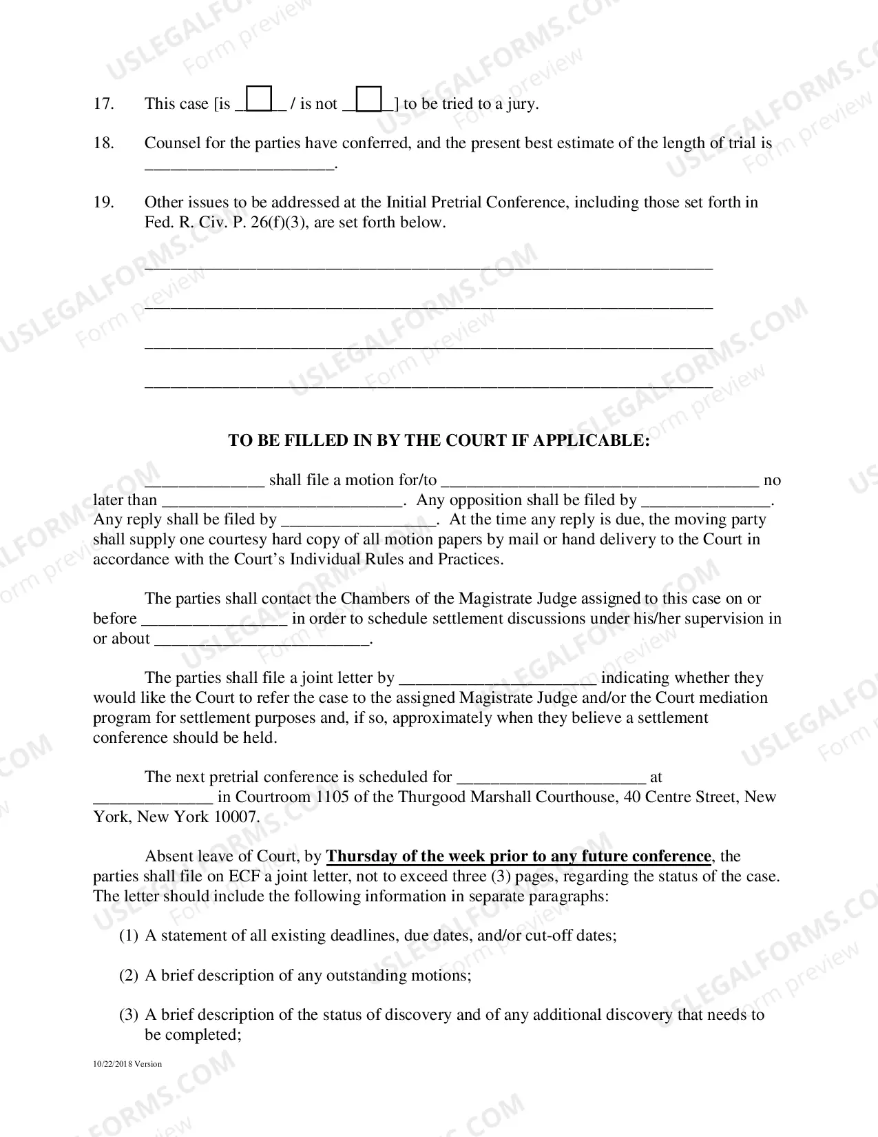 Preview Civil Case Management Plan And Scheduling Order (Judge Furman)