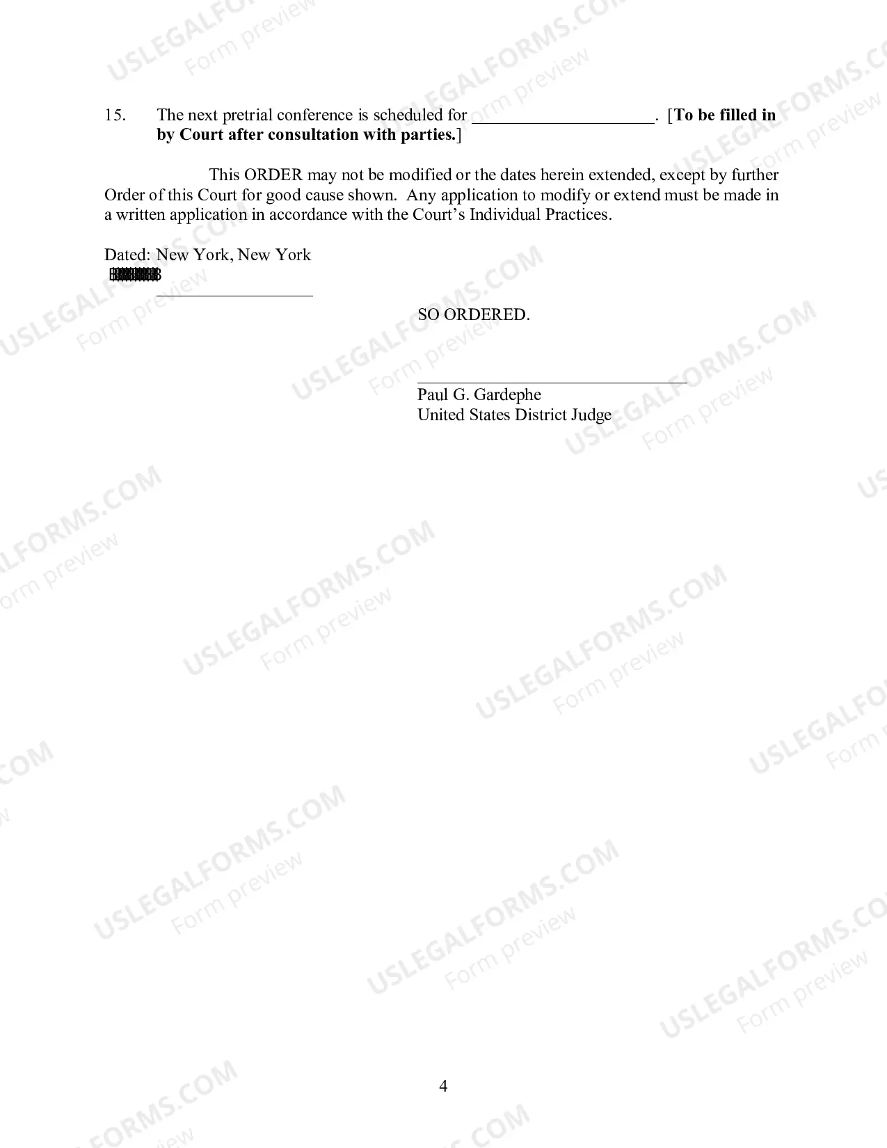 Preview Civil Case Management Plan And Scheduling Order (Judge Gardephe)