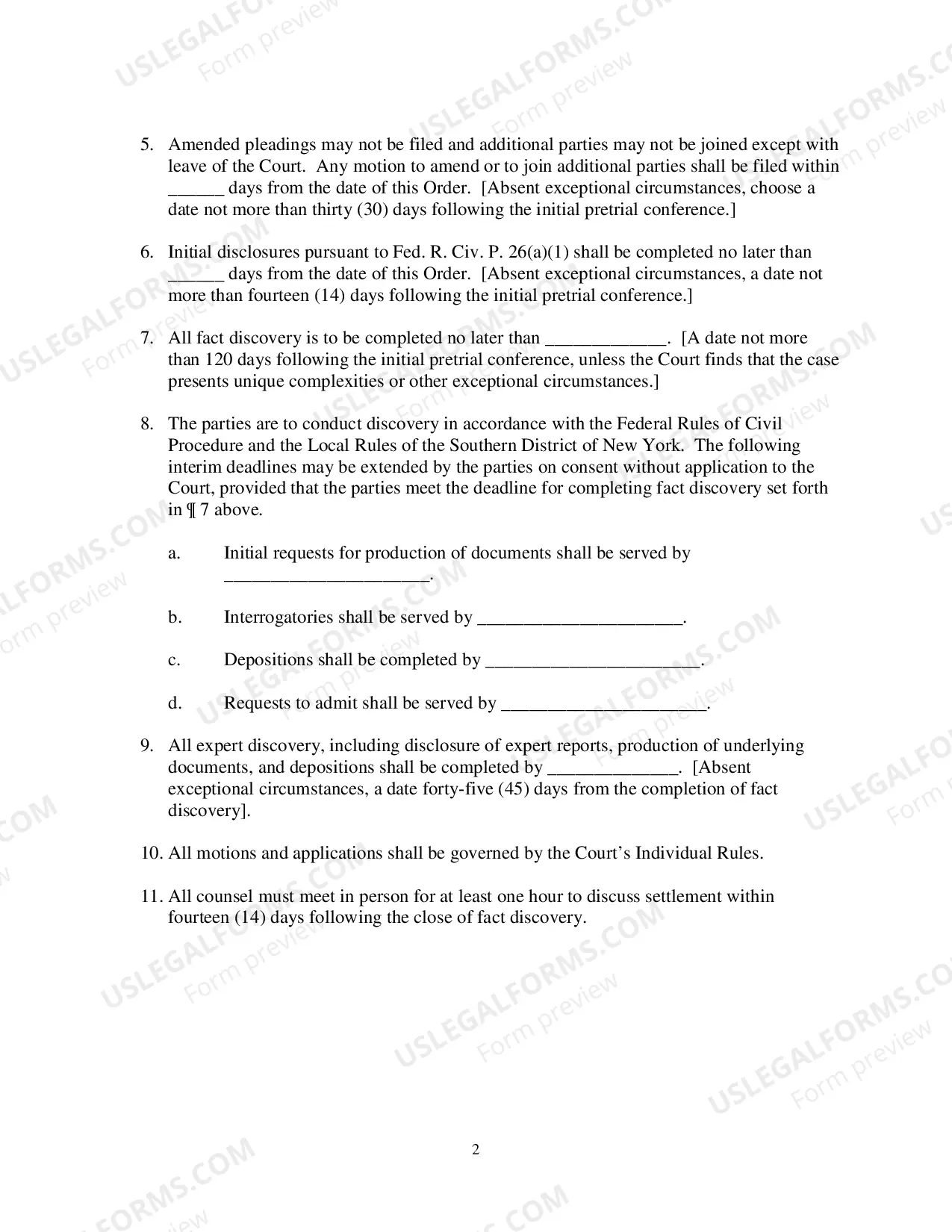 Preview Civil Case Management Plan And Scheduling Order (Judge Nathan)