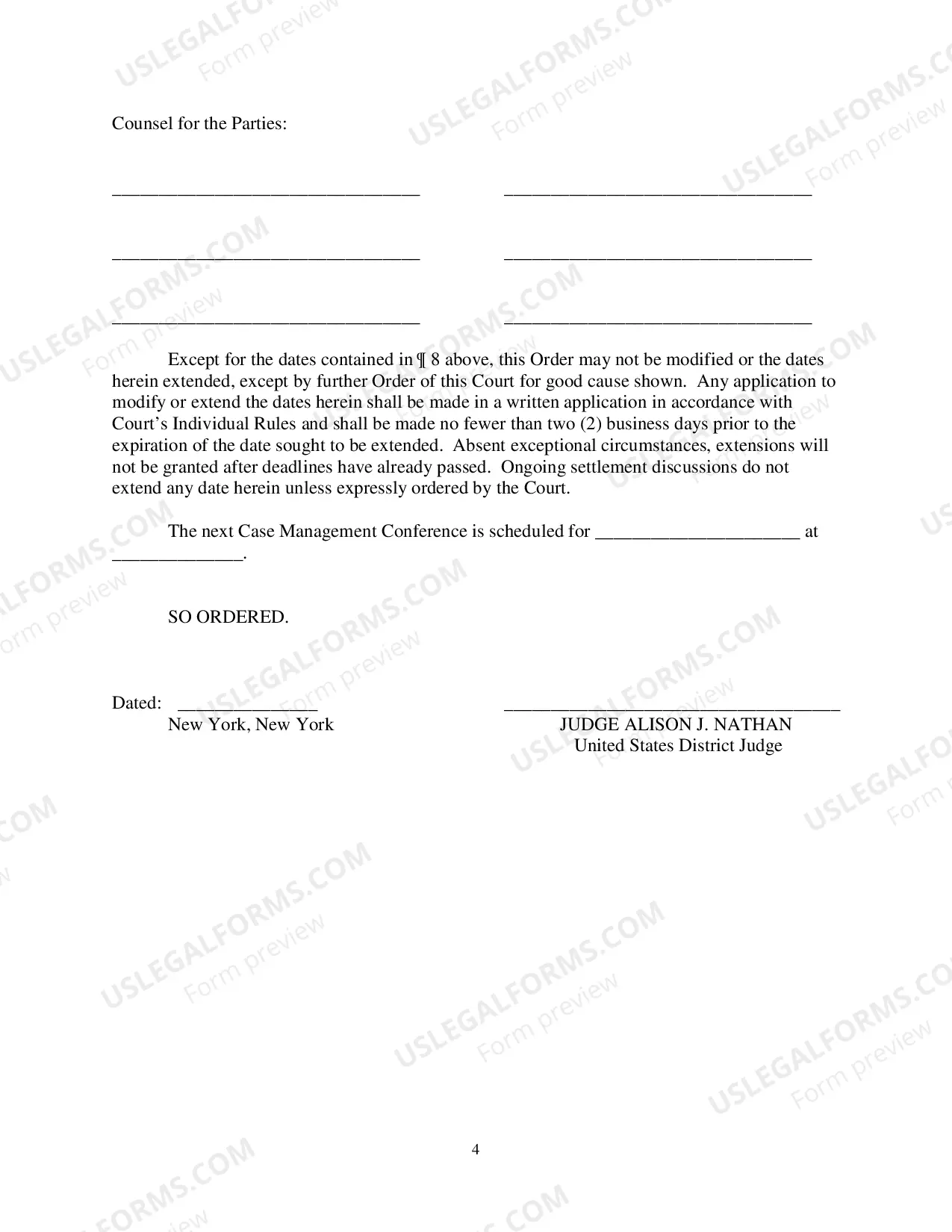 Preview Civil Case Management Plan And Scheduling Order (Judge Nathan)