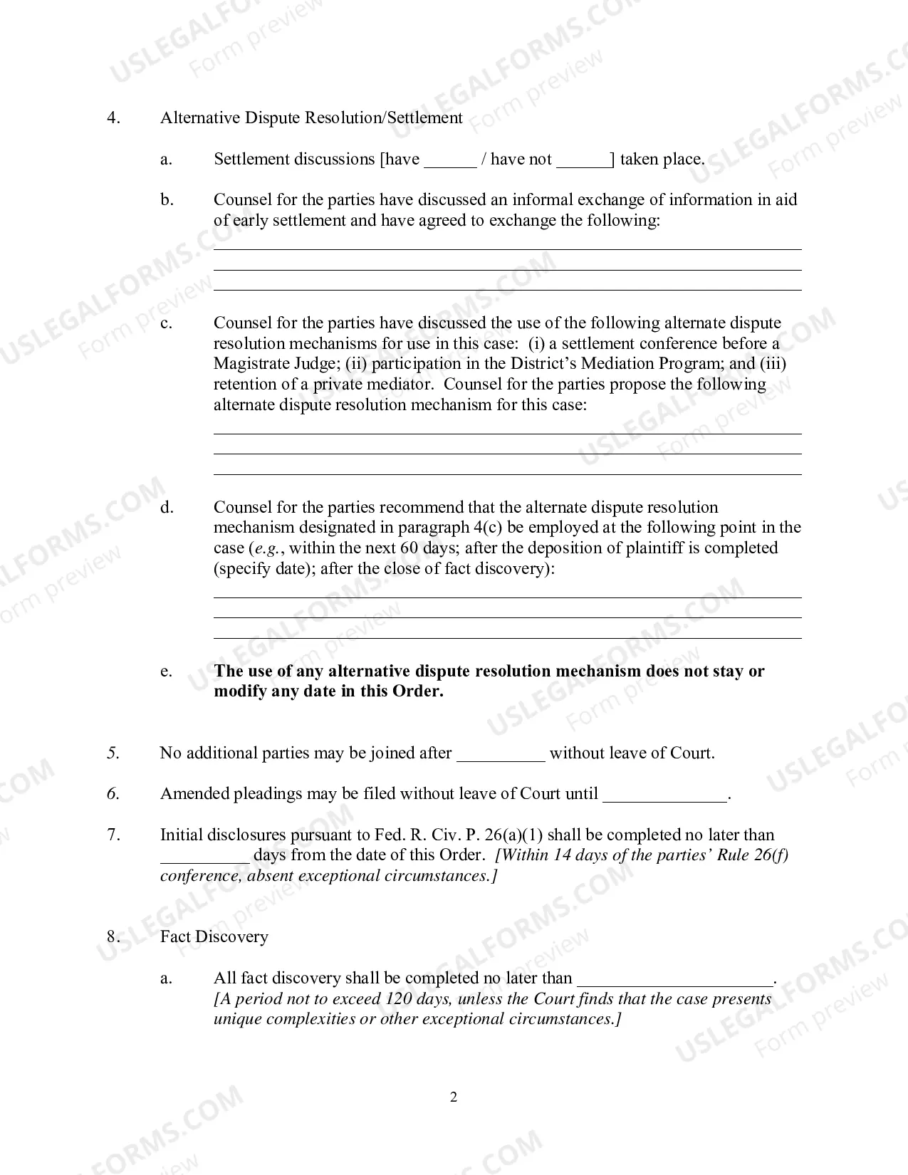 Preview Civil Case Management Plan And Scheduling Order (Judge Schofield)