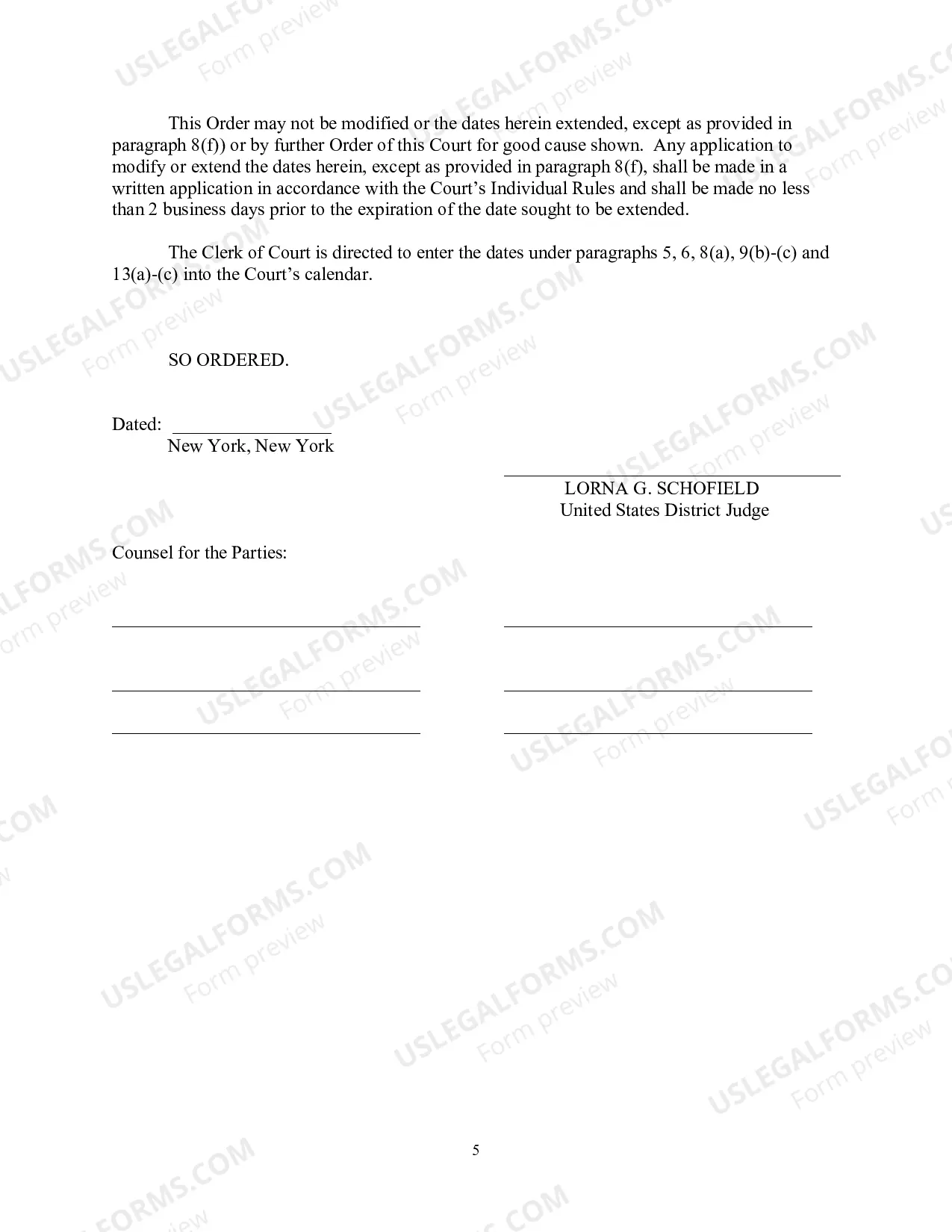 Preview Civil Case Management Plan And Scheduling Order (Judge Schofield)