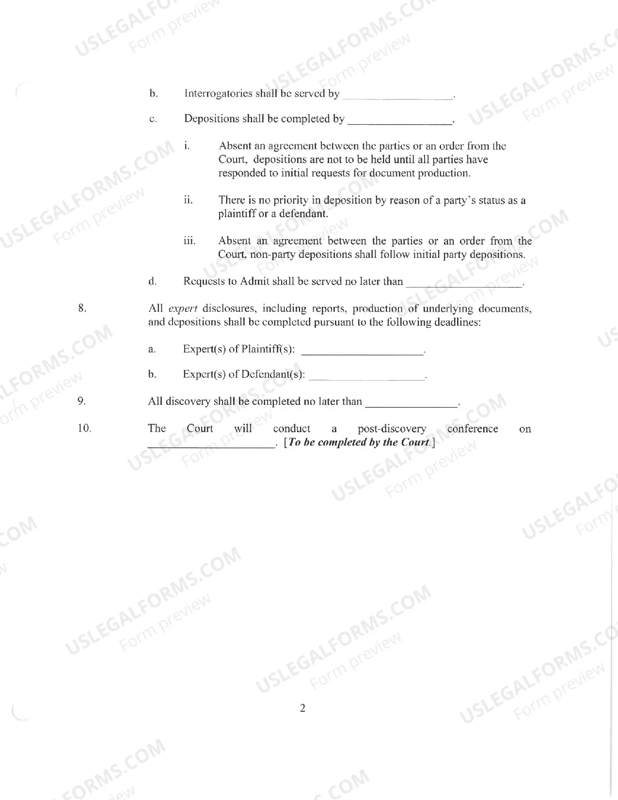 Preview Civil Case Management Plan And Scheduling Order (Judge Sullivan)