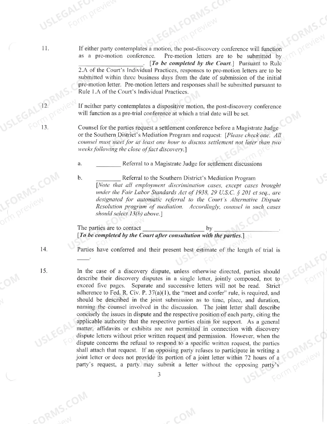 Preview Civil Case Management Plan And Scheduling Order (Judge Sullivan)