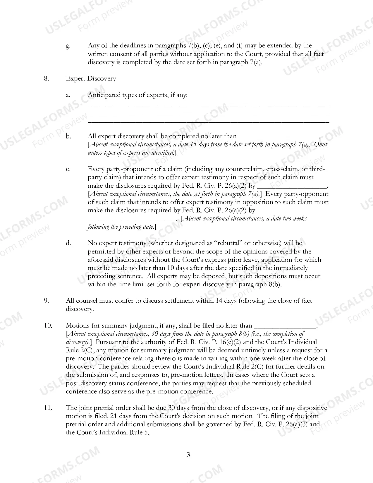 Preview Civil Case Management Plan And Scheduling Order (Judge Woods)