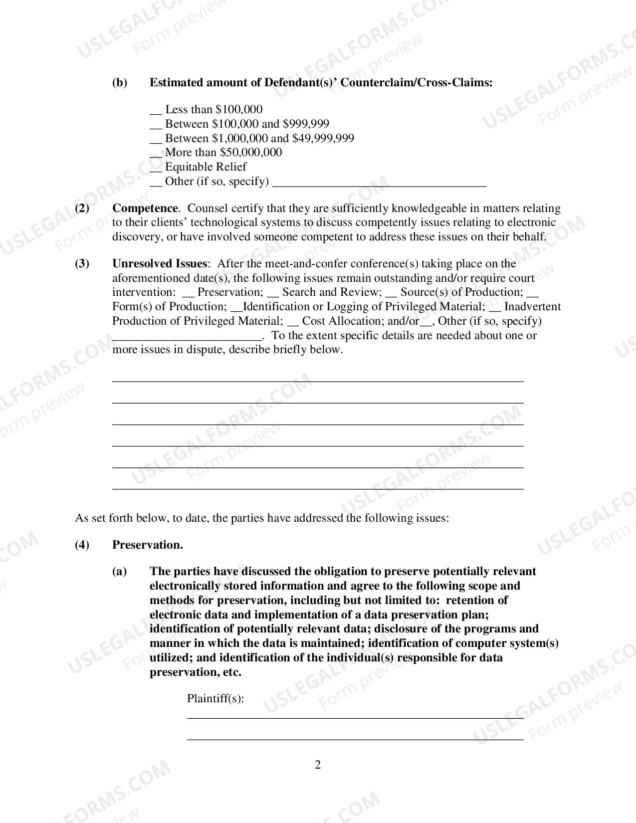 Preview Joint Electronic Discovery Submission And [Proposed] Order (Judge Parker)