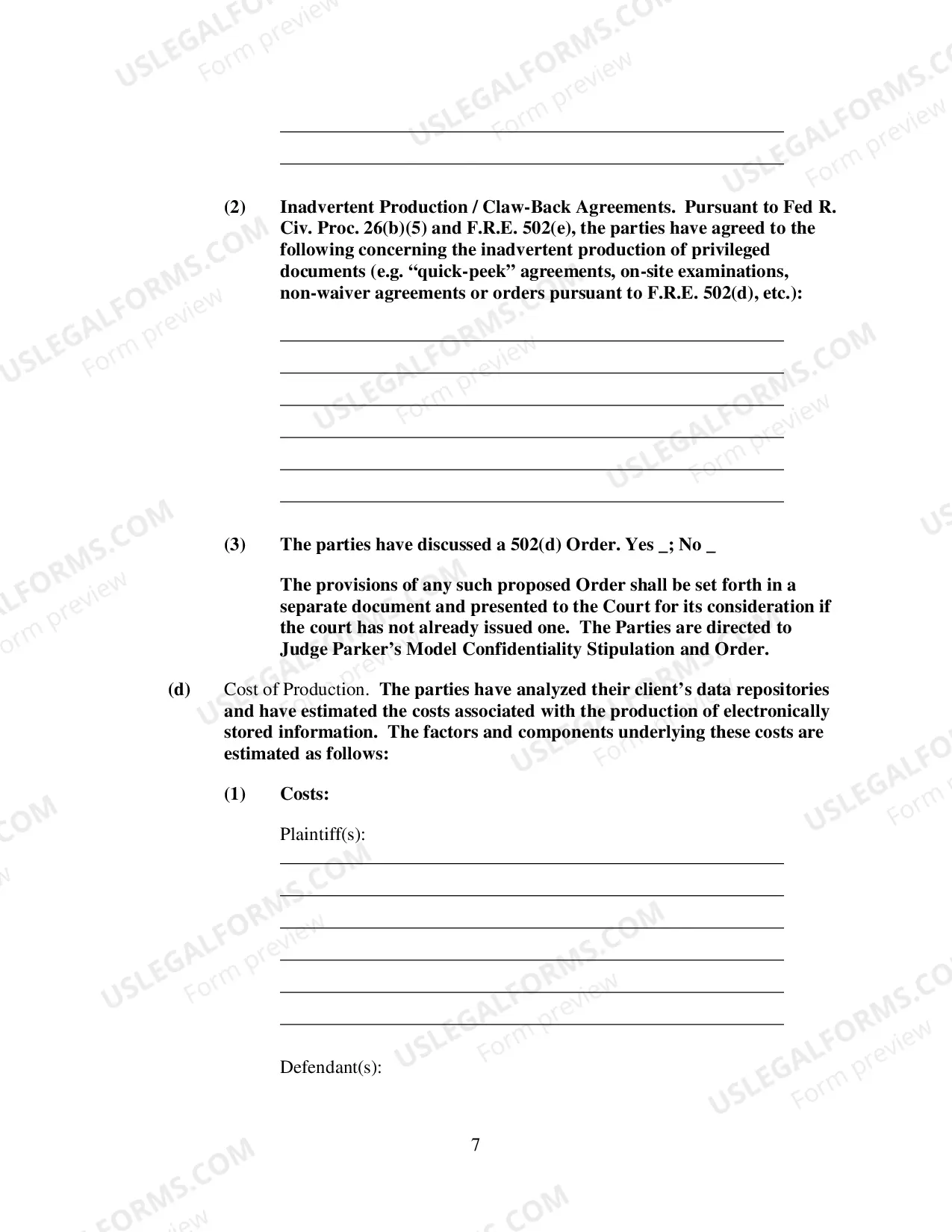Preview Joint Electronic Discovery Submission And [Proposed] Order (Judge Parker)