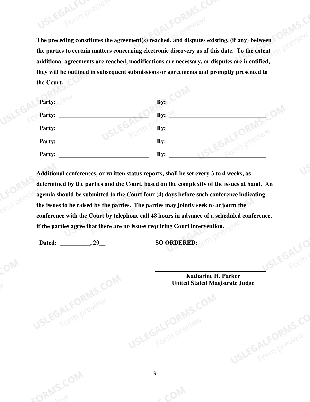Preview Joint Electronic Discovery Submission And [Proposed] Order (Judge Parker)