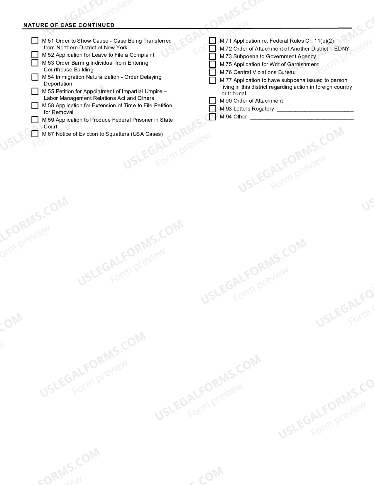 Preview Miscellaneous Case Cover Sheet