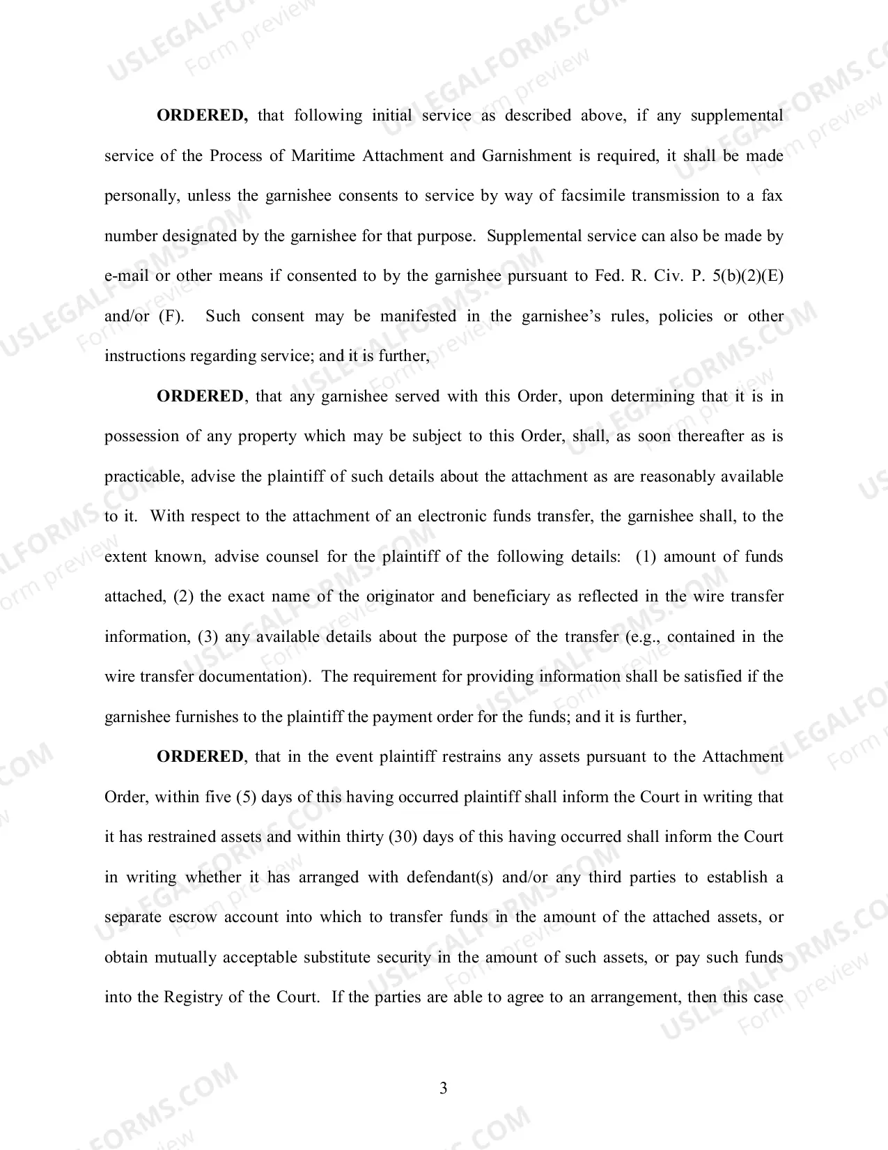 Preview Order Directing Clerk To Issue Process of Maritime Attachment And Garnishmen (Judge Cote)