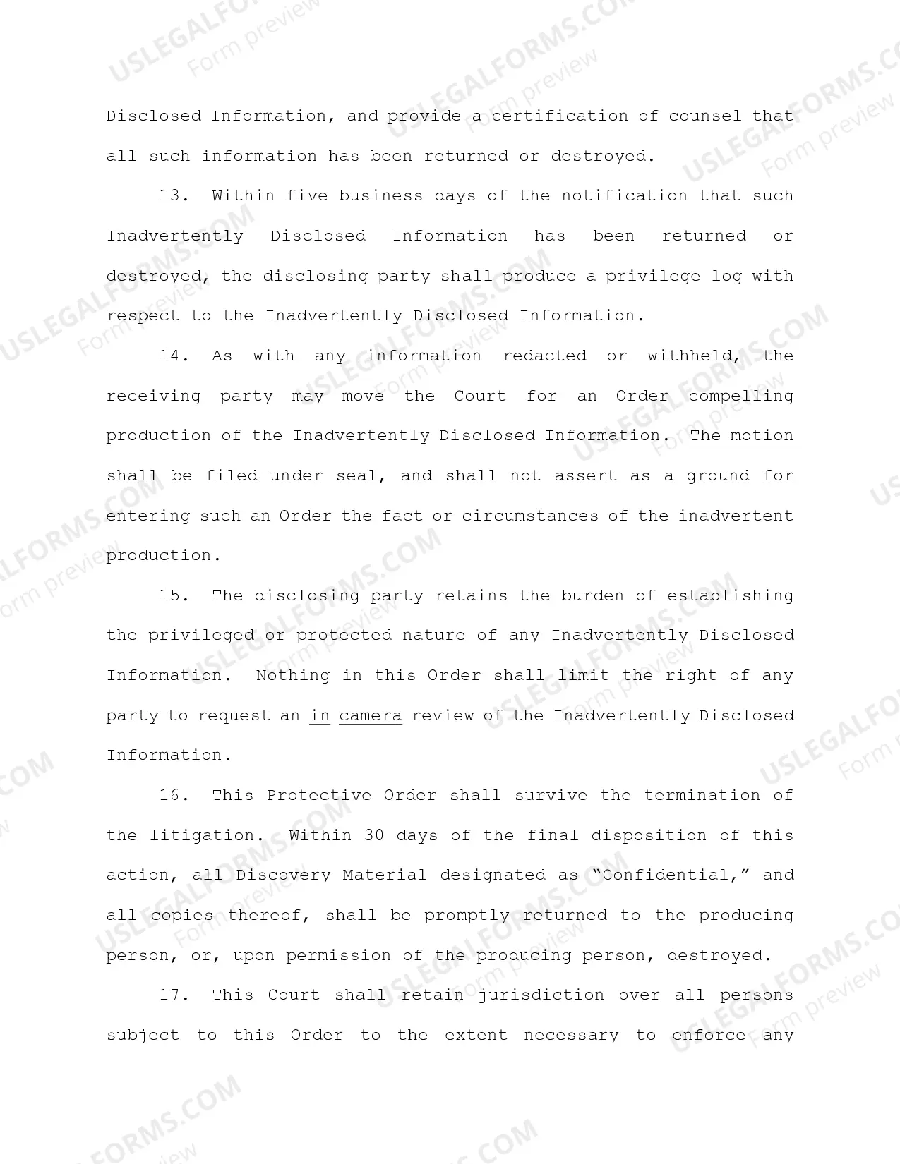 Preview Protective Order And Non-Disclosure Agreement (Judge Rakoff)