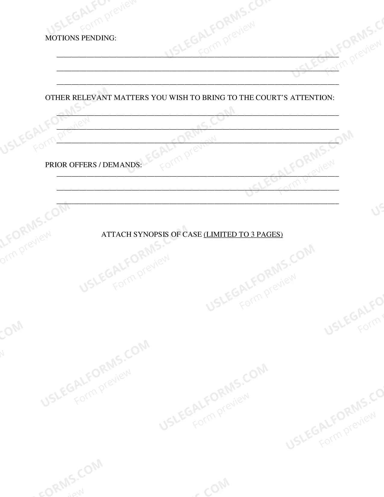 Preview Settlement Conference Summary (Judge Parker)