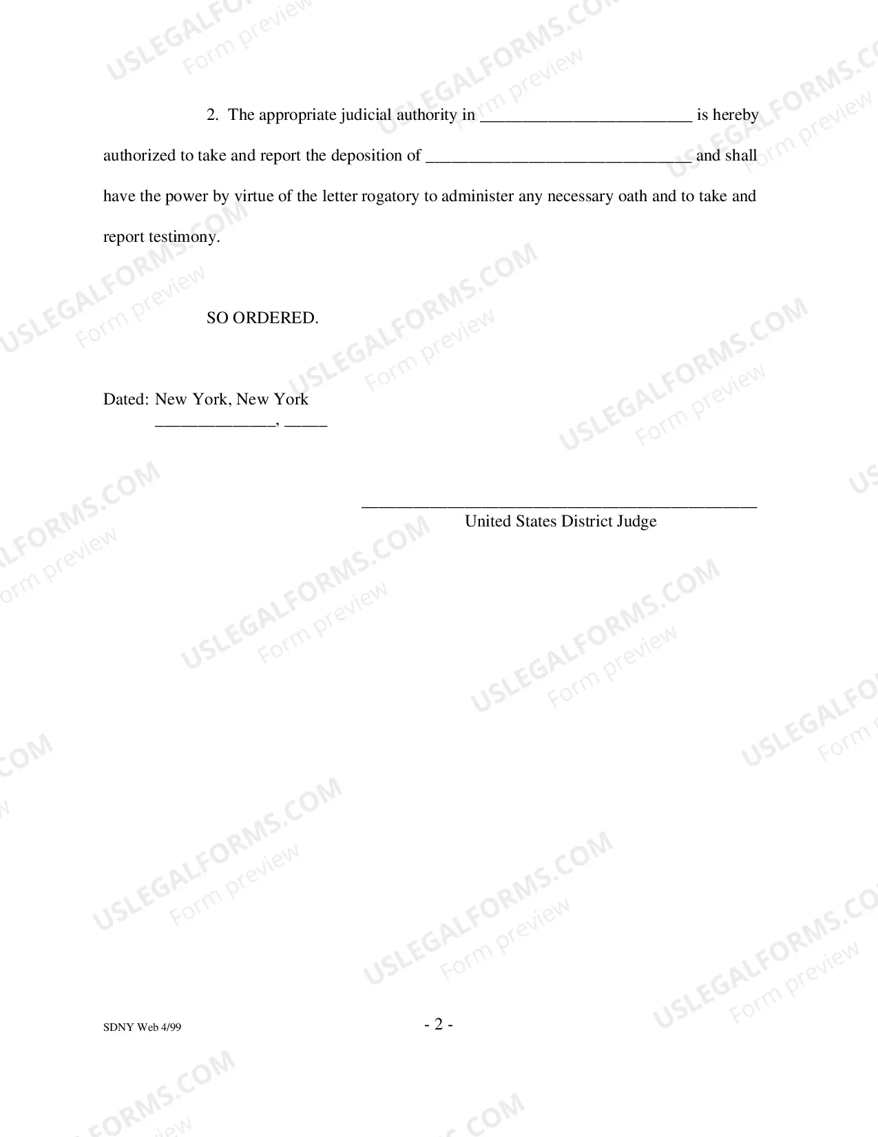 Preview Order (To Take Evidence Abroad)