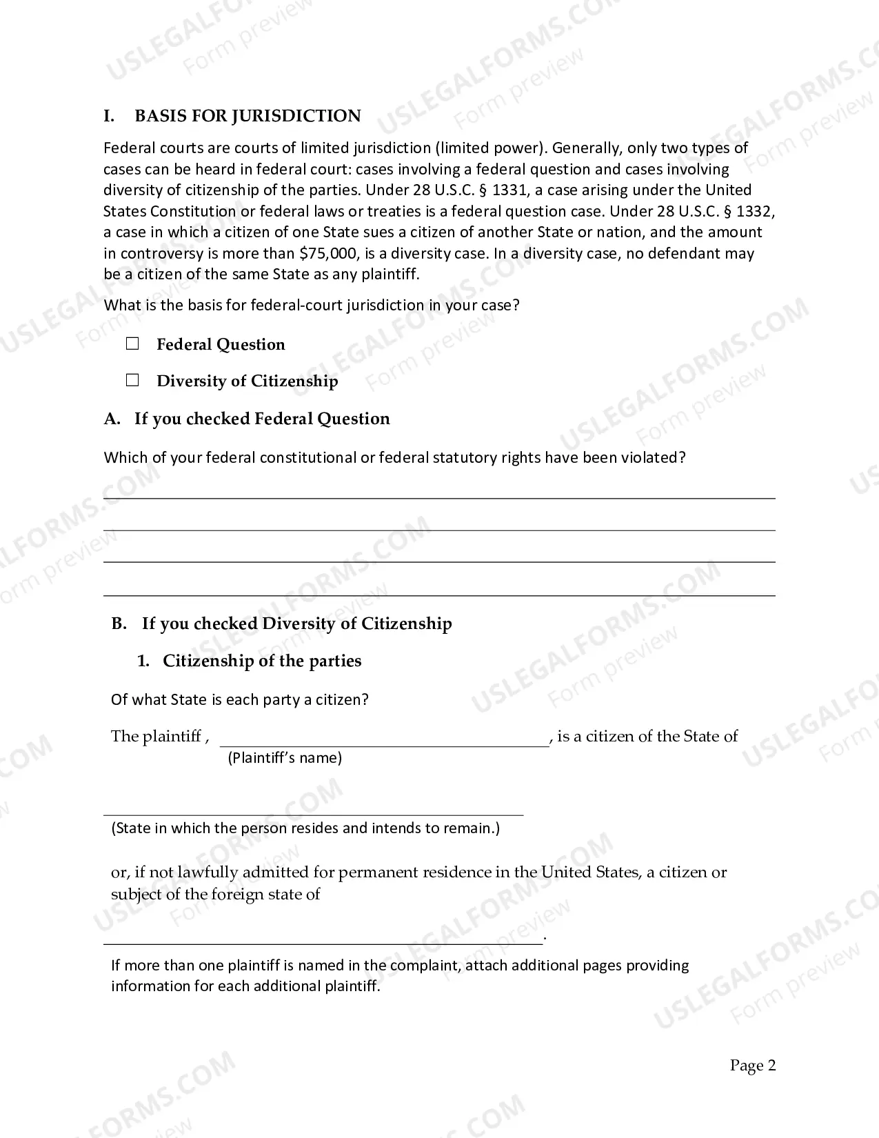 Preview Complaint - General