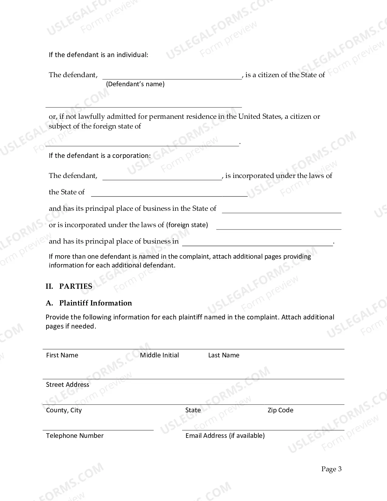 Preview Complaint - General