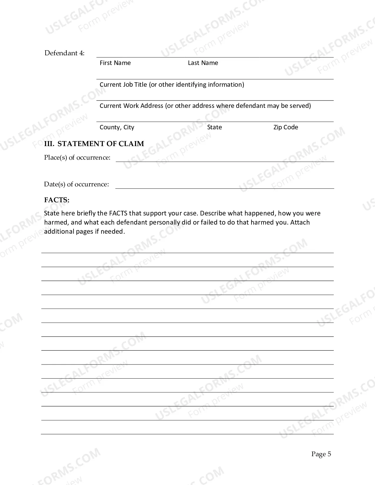 Preview Complaint - General