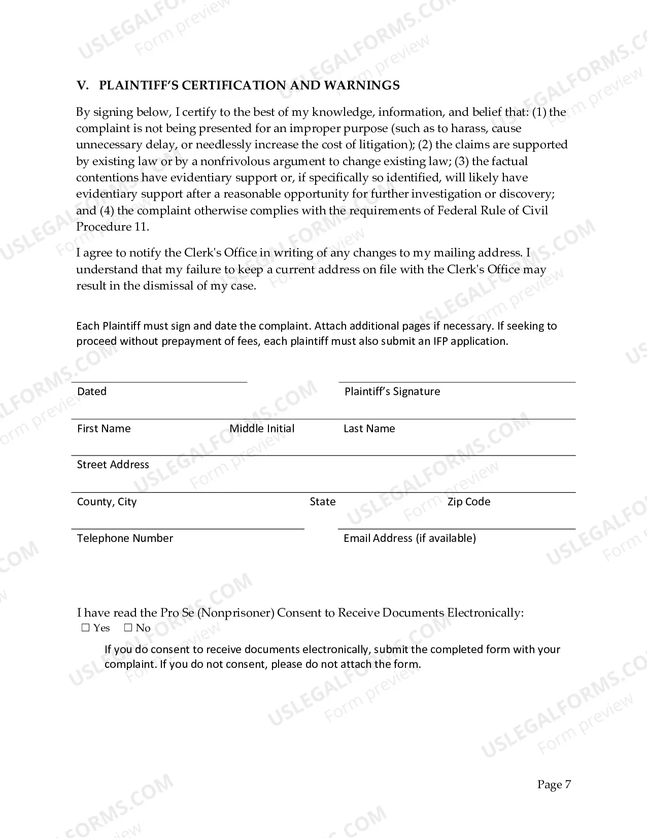 Preview Complaint - General