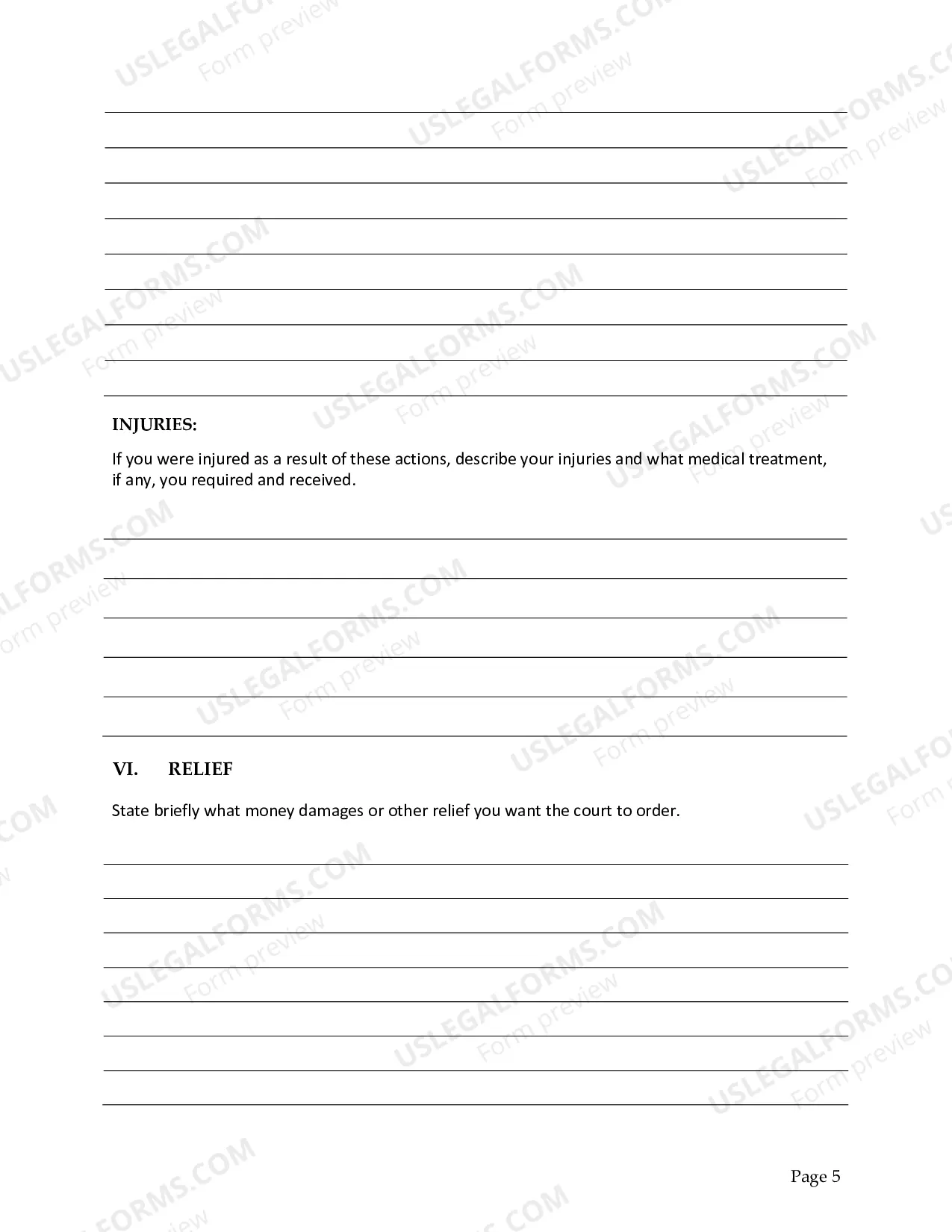 Preview Complaint - Prisoner Civil Rights, 42 USC 1983