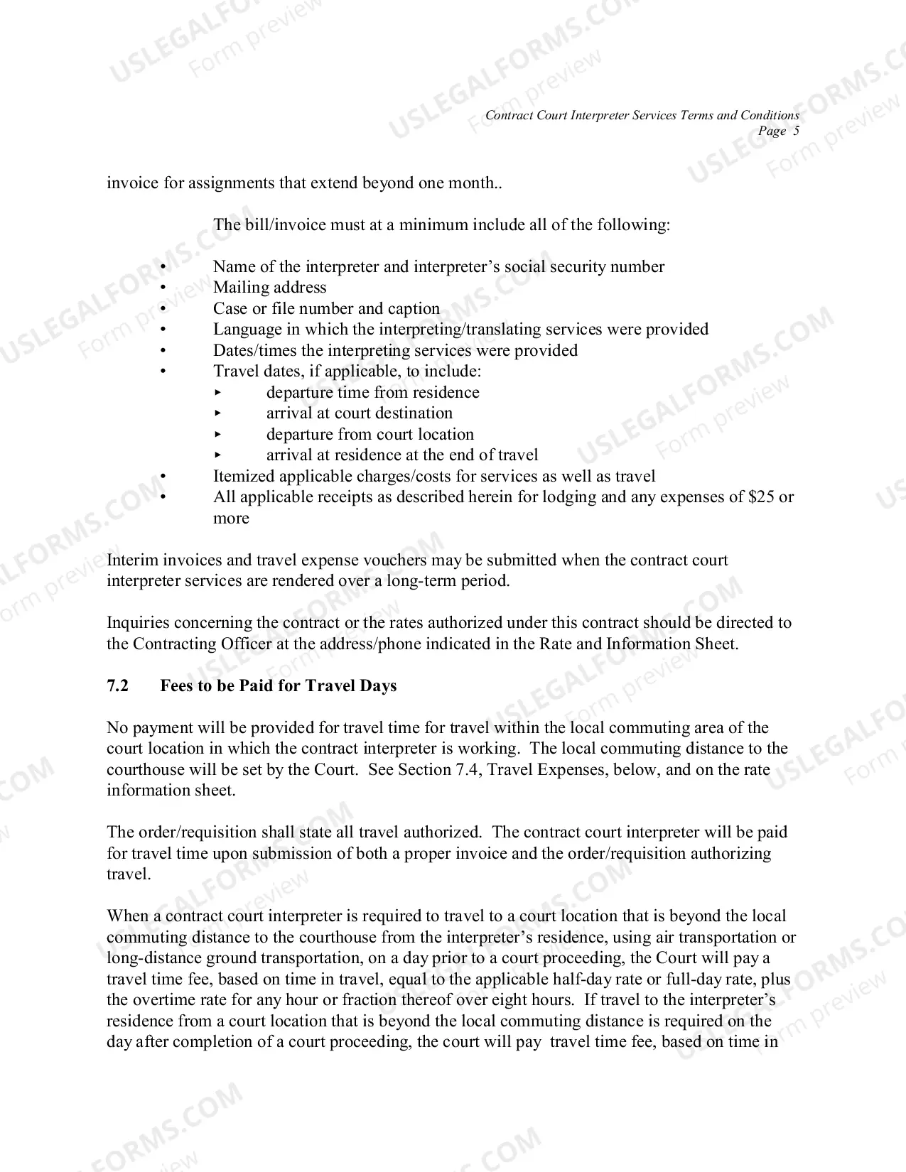 Preview Contract Court Interpreter Services: Terms and Conditions