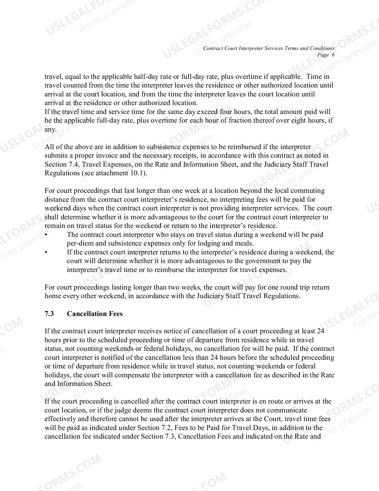 Preview Contract Court Interpreter Services: Terms and Conditions