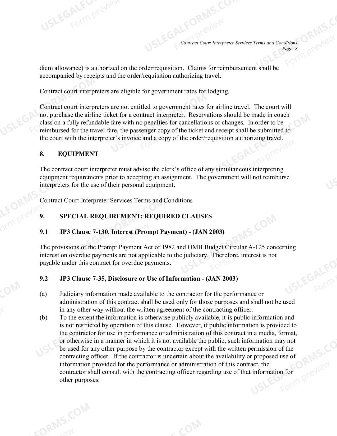 Preview Contract Court Interpreter Services: Terms and Conditions