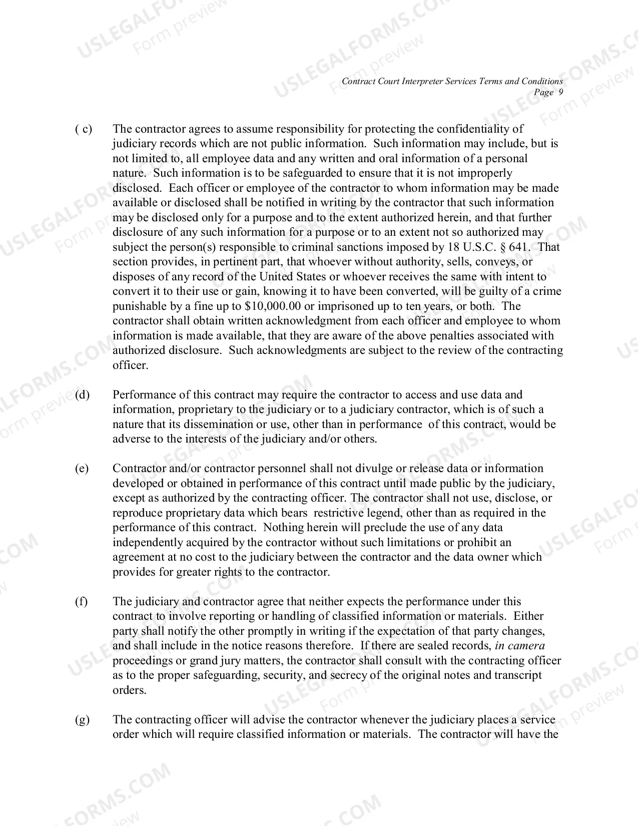 Preview Contract Court Interpreter Services: Terms and Conditions