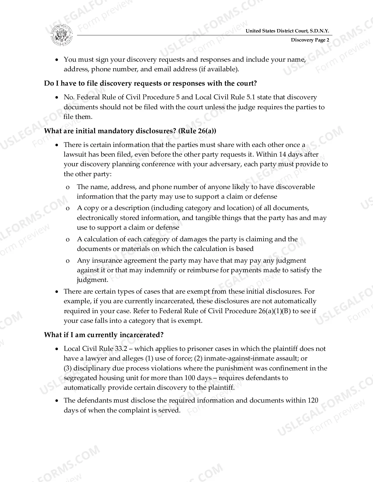 Preview Discovery Guide for Pro Se Litigants