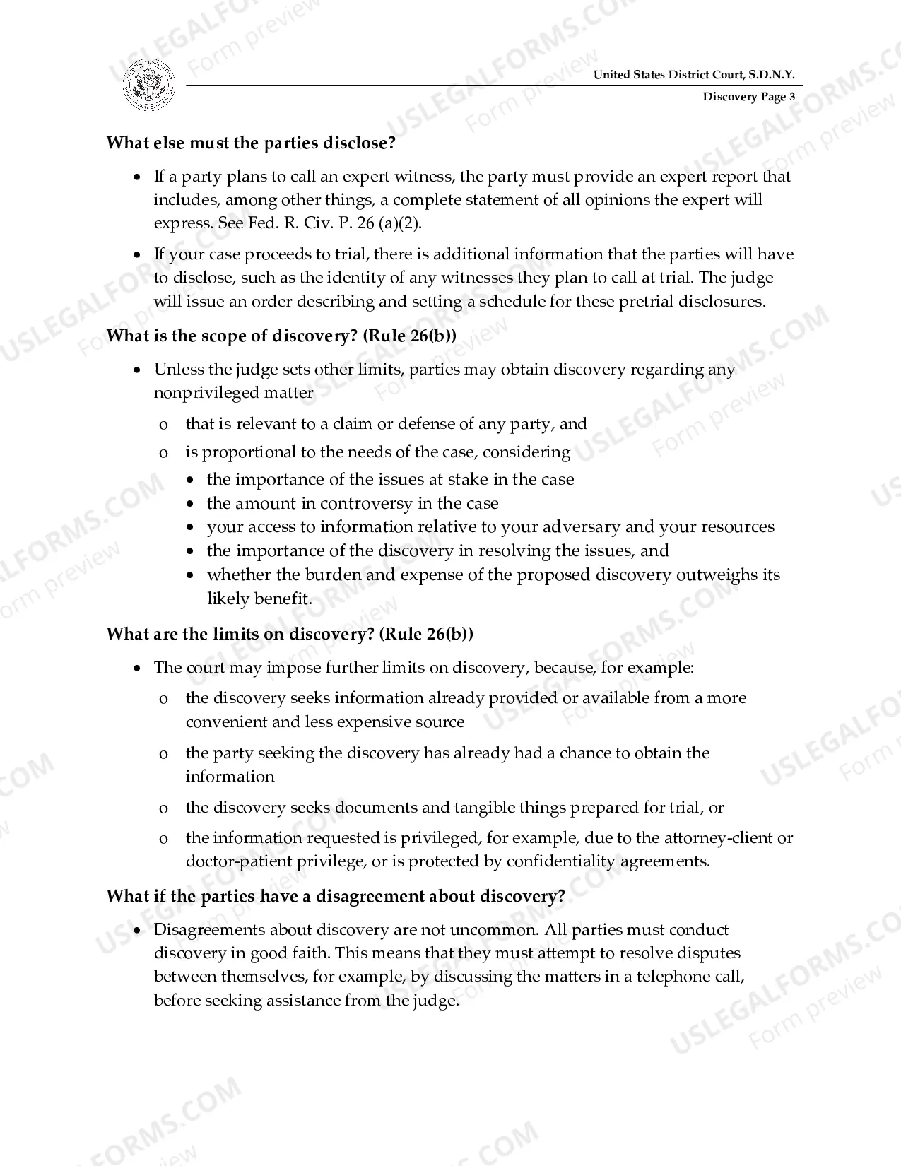 Preview Discovery Guide for Pro Se Litigants
