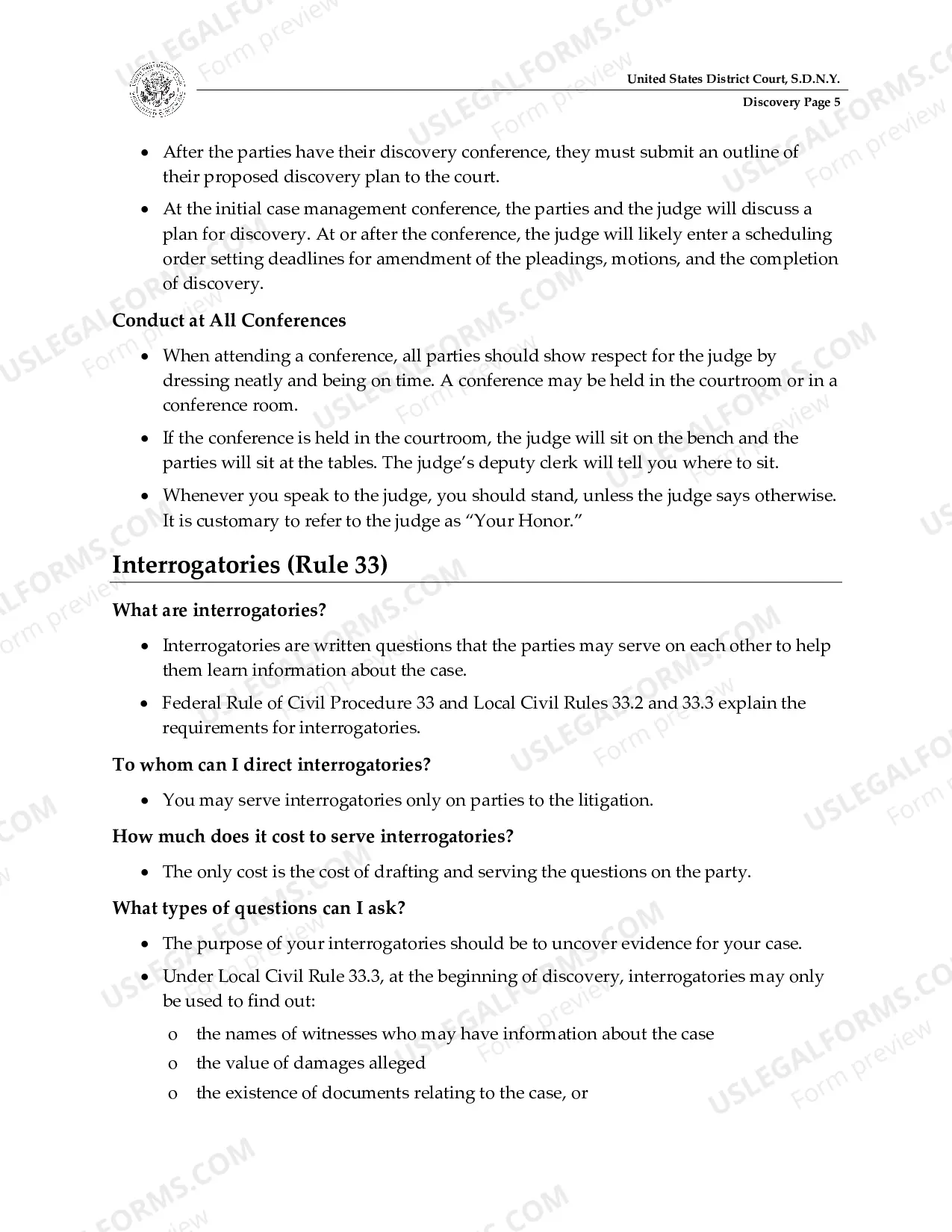 Preview Discovery Guide for Pro Se Litigants