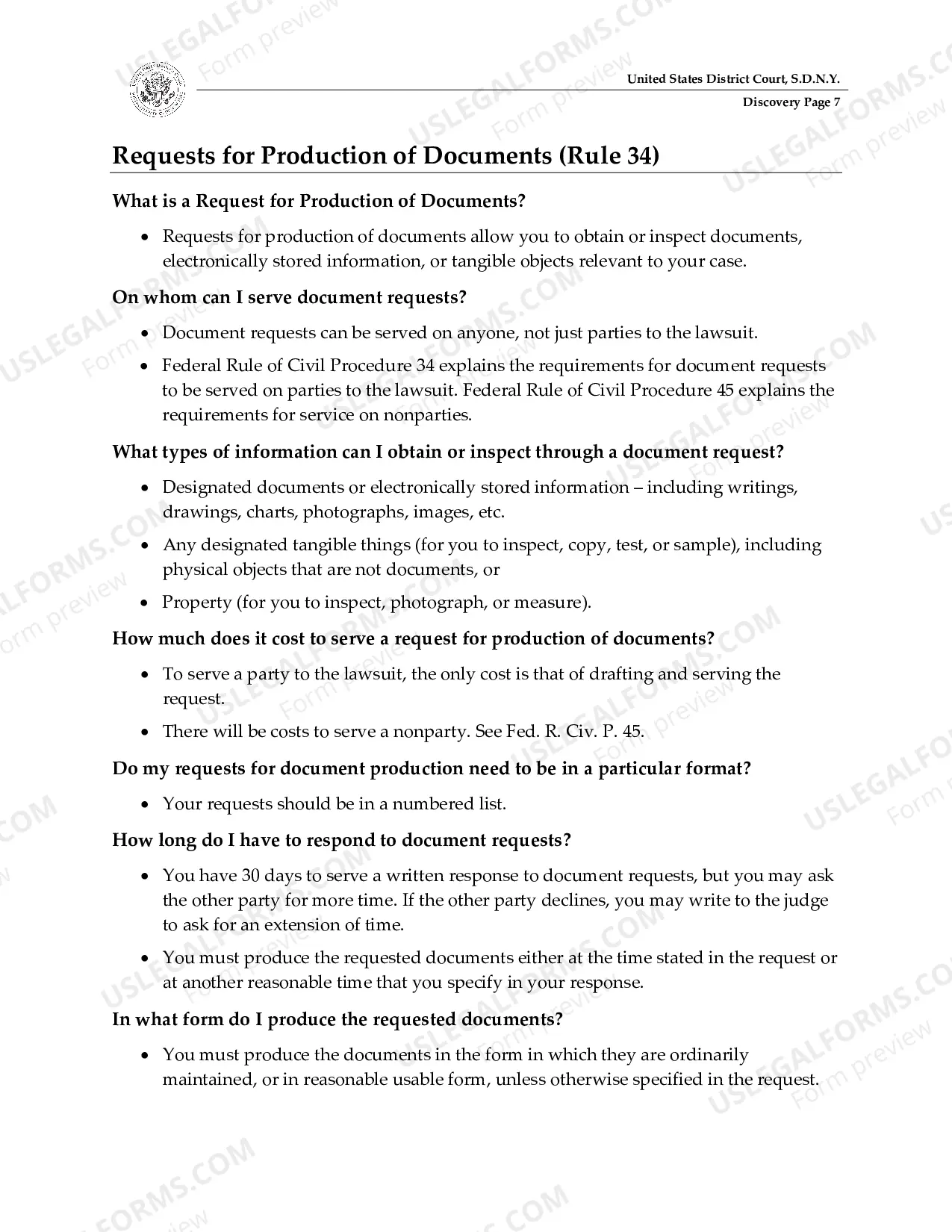 Preview Discovery Guide for Pro Se Litigants