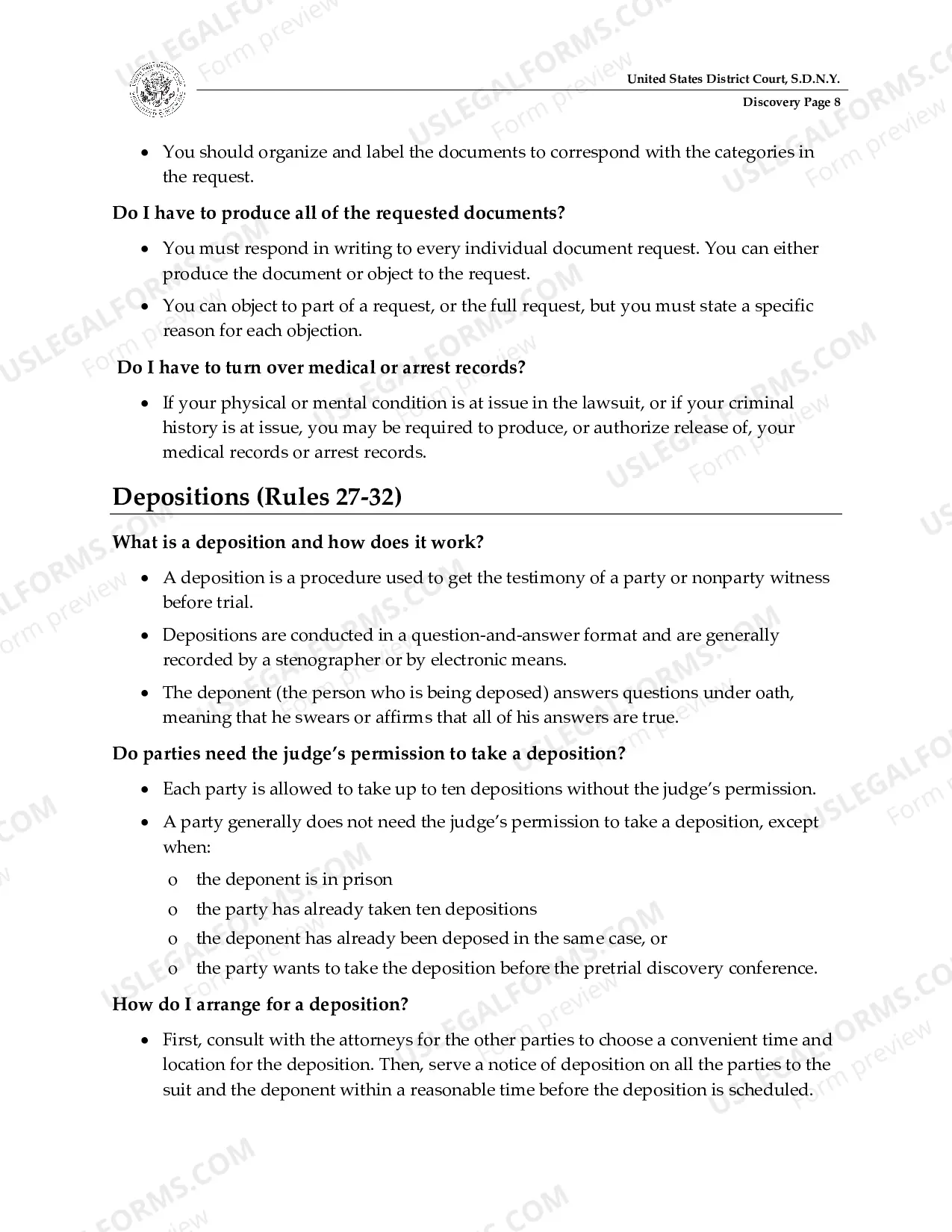 Preview Discovery Guide for Pro Se Litigants