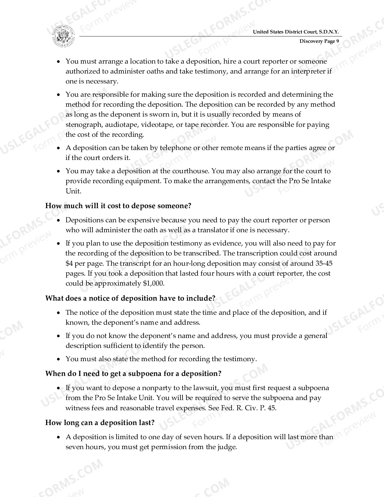 Preview Discovery Guide for Pro Se Litigants