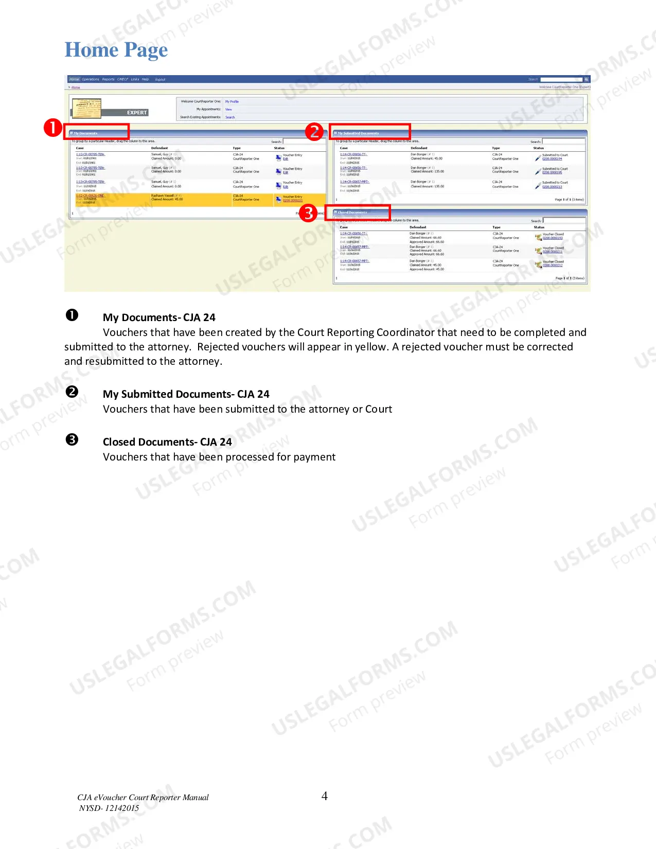 Preview EVoucher Court Reporter Manual