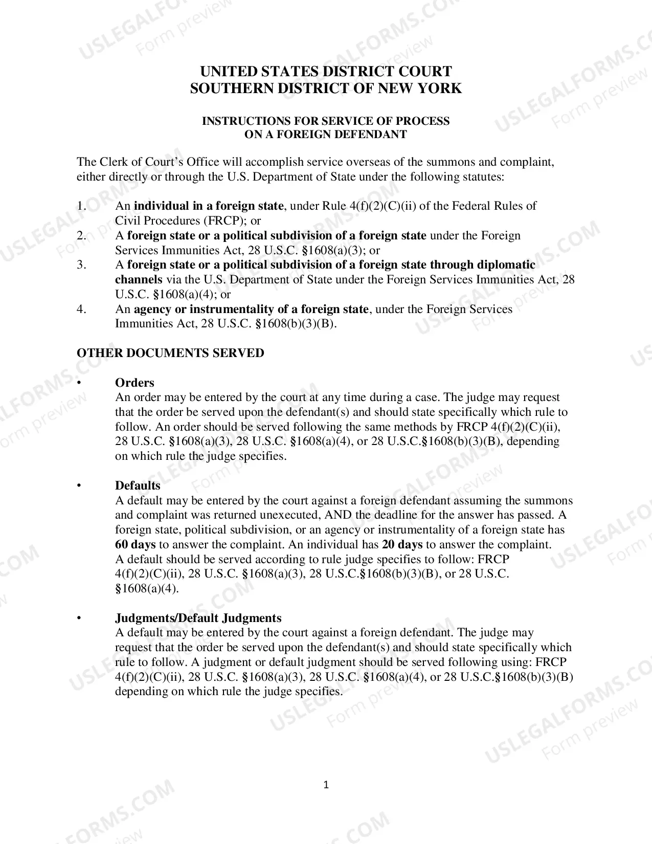Preview Foreign Mailing Instructions