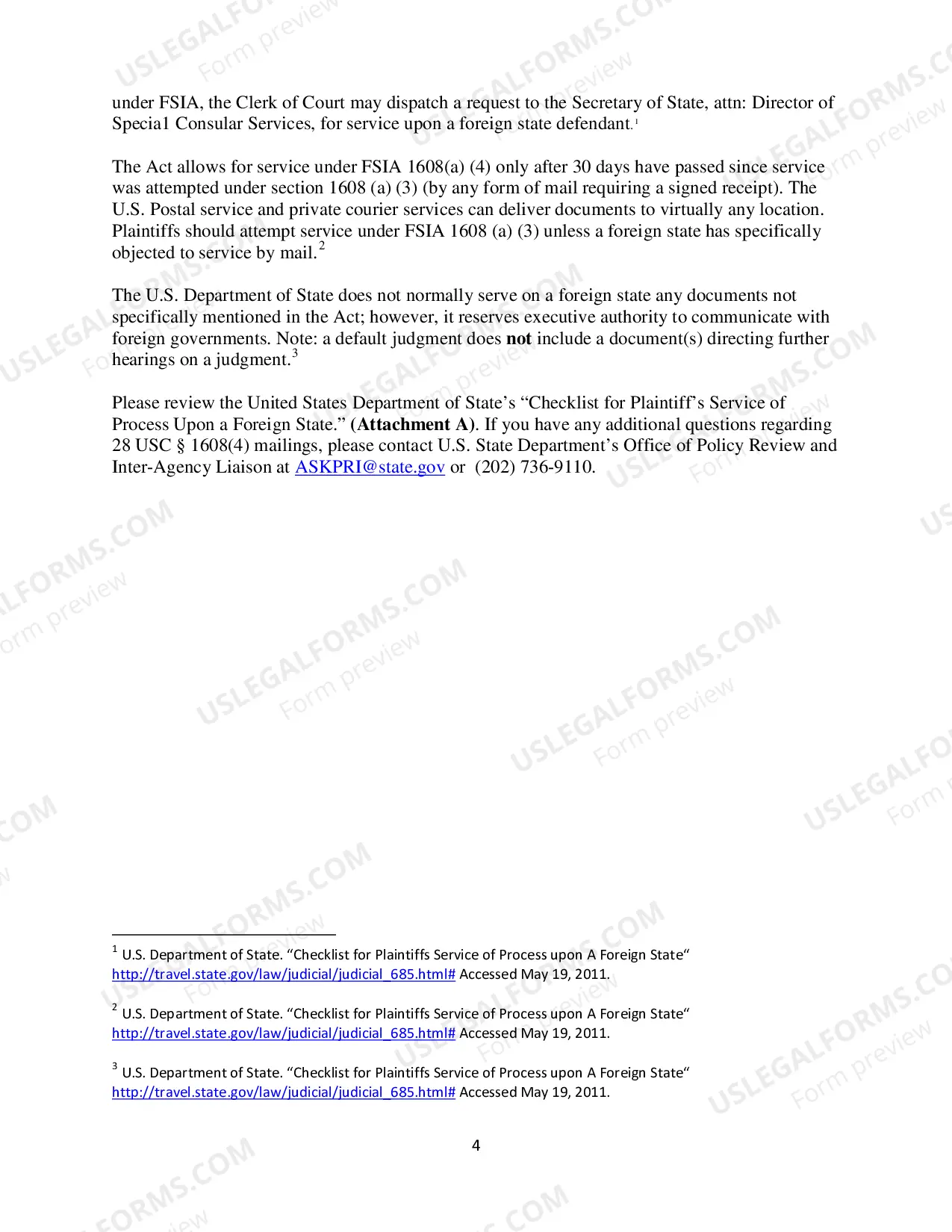 Preview Foreign Mailing Instructions